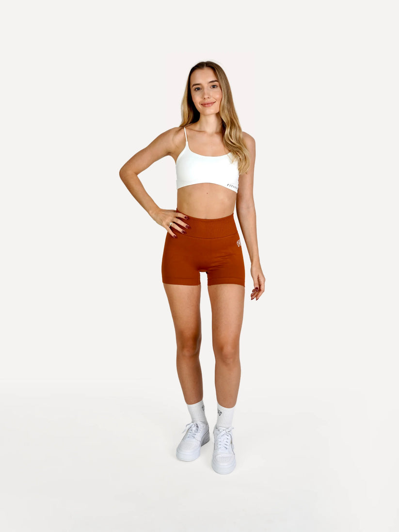 Zestaw spodenki SHAPE pomarańczowe + top SHAPE biały