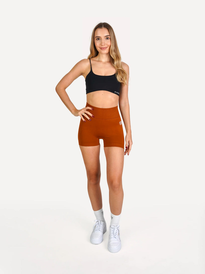Zestaw spodenki SHAPE pomarańczowe + top SHAPE czarny