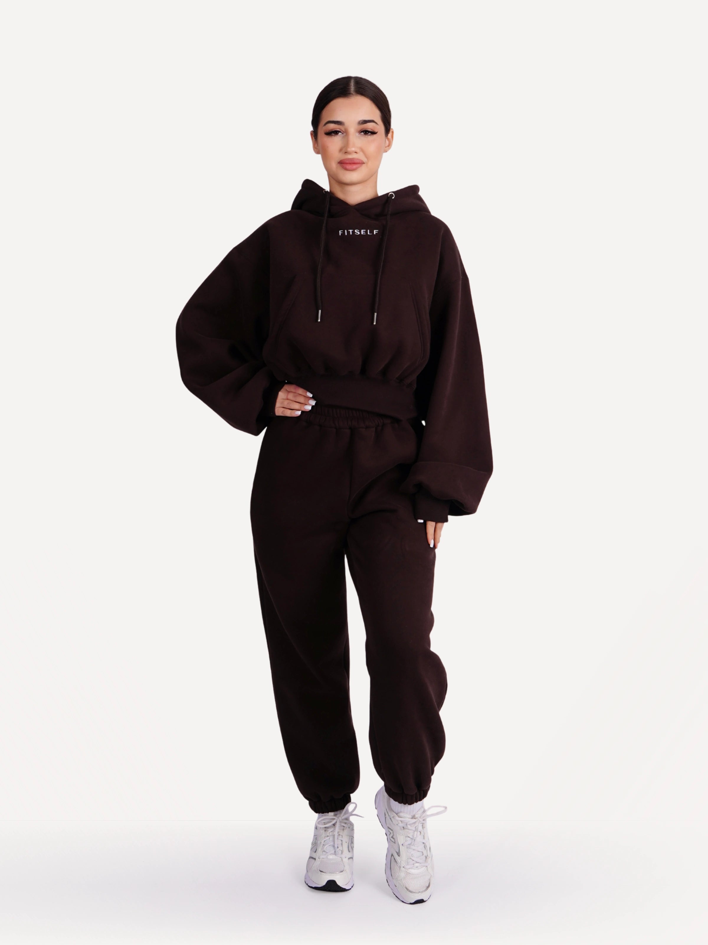 Zestaw bluza + spodnie dresowe CLOUD brązowe