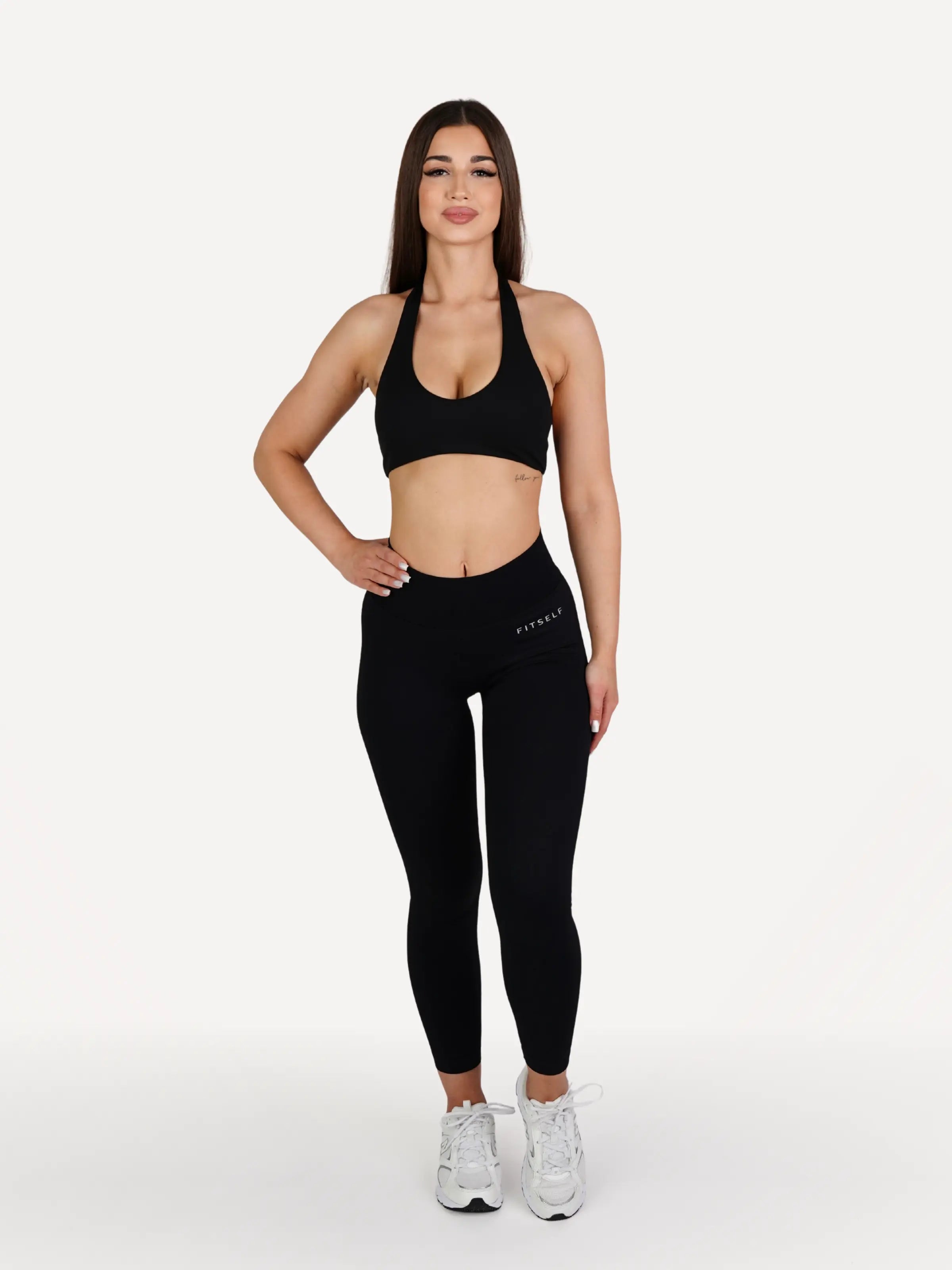 Zestaw legginsy + biustonosz FORM czarny