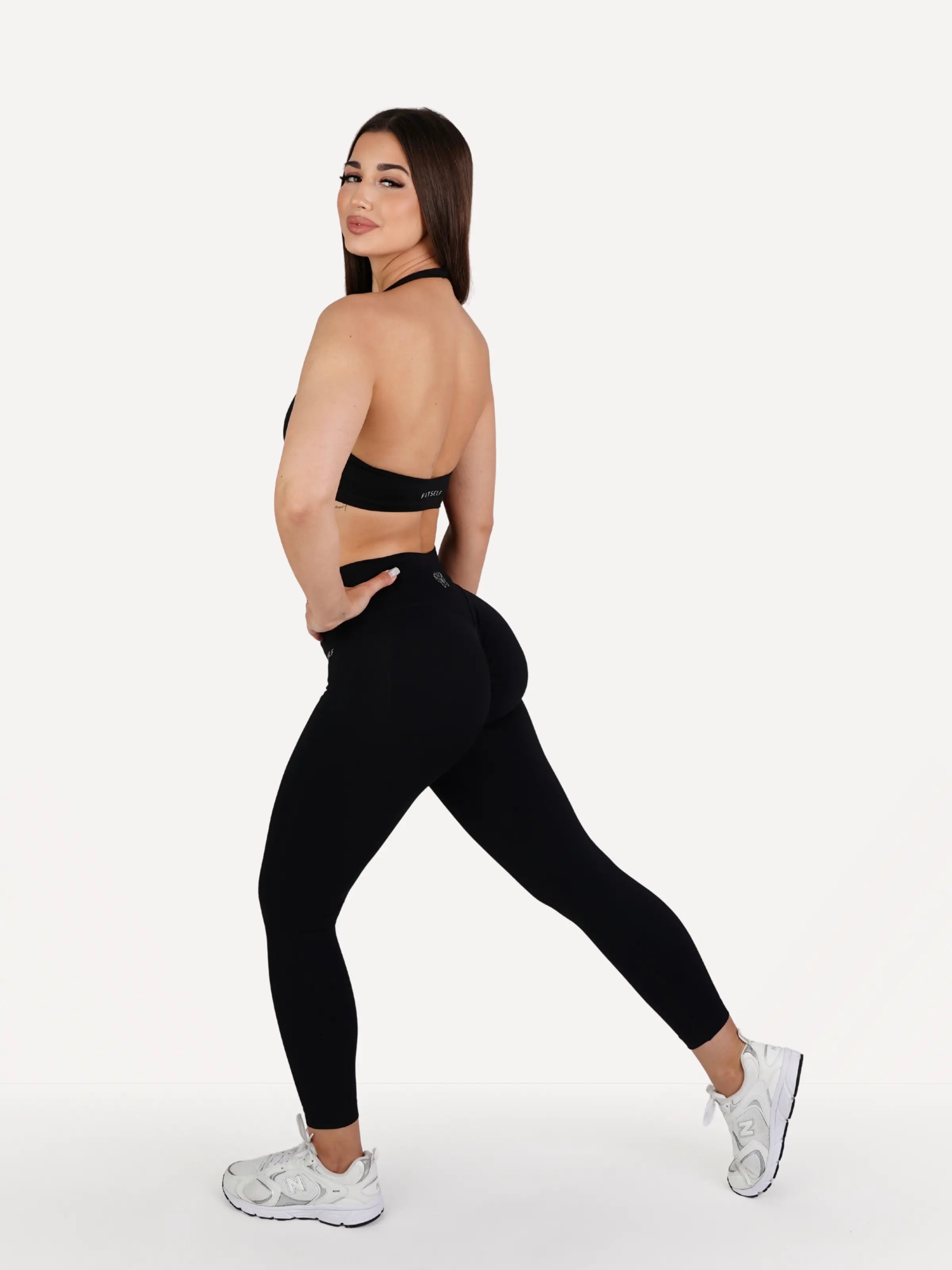 Zestaw legginsy + biustonosz FORM czarny