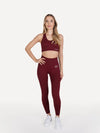 Zestaw legginsy + biustonosz VIBRANT bordowy