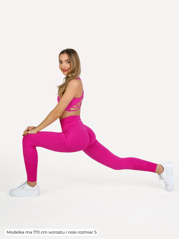 Zestaw legginsy + biustonosz VIBRANT różowy