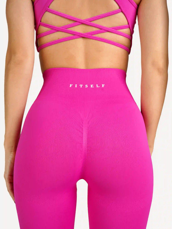 Zestaw legginsy + biustonosz VIBRANT różowy