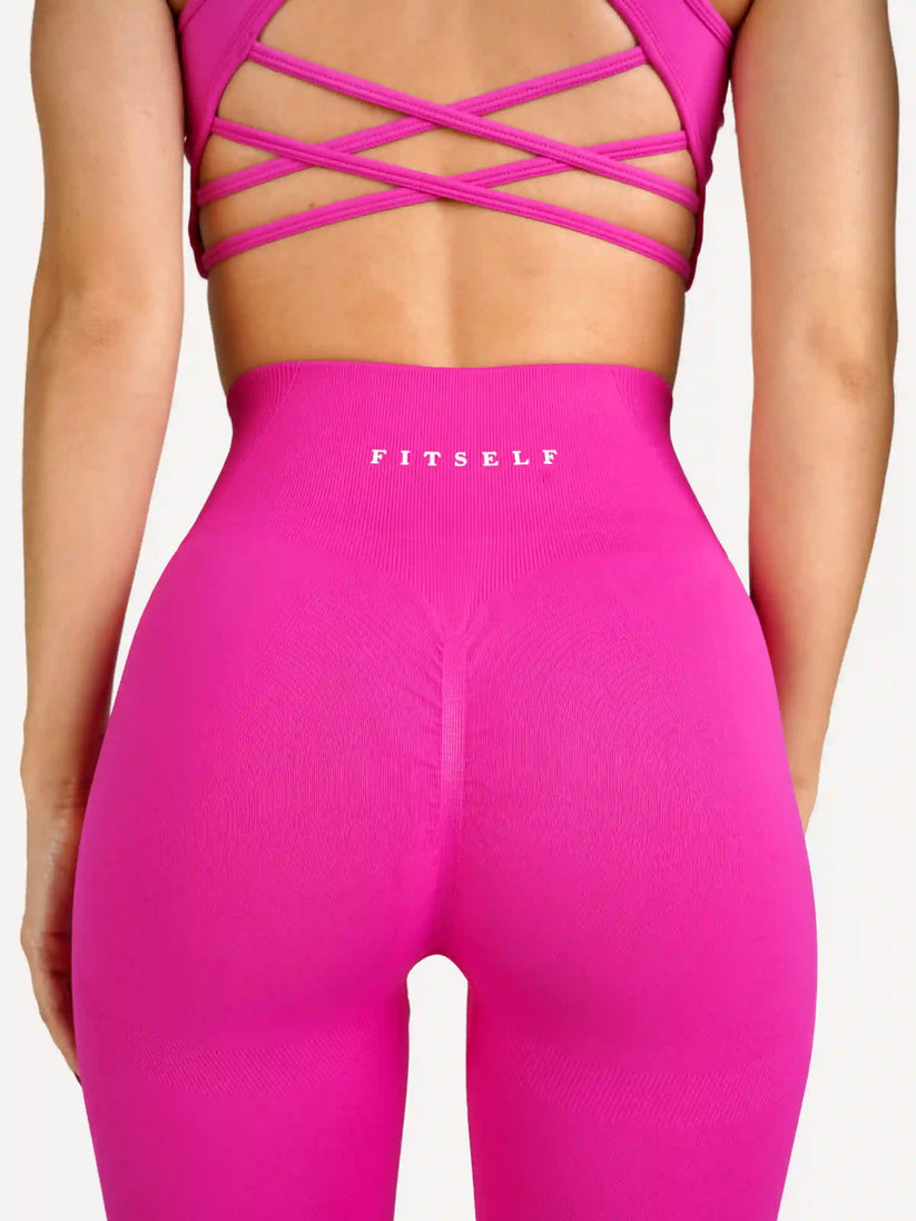Zestaw legginsy + biustonosz VIBRANT różowy