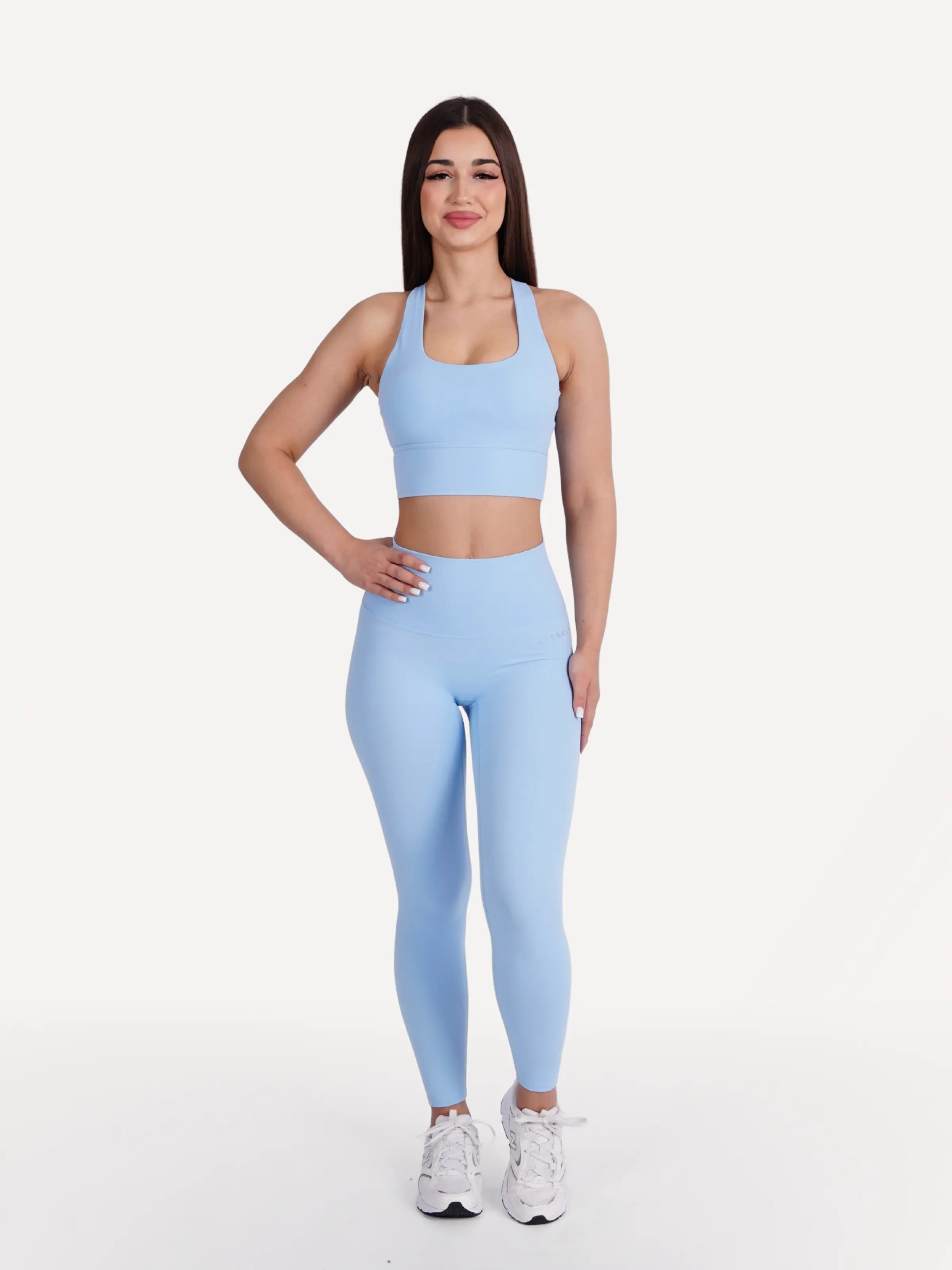 Zestaw legginsy + biustonosz sportowy ZEN baby blue