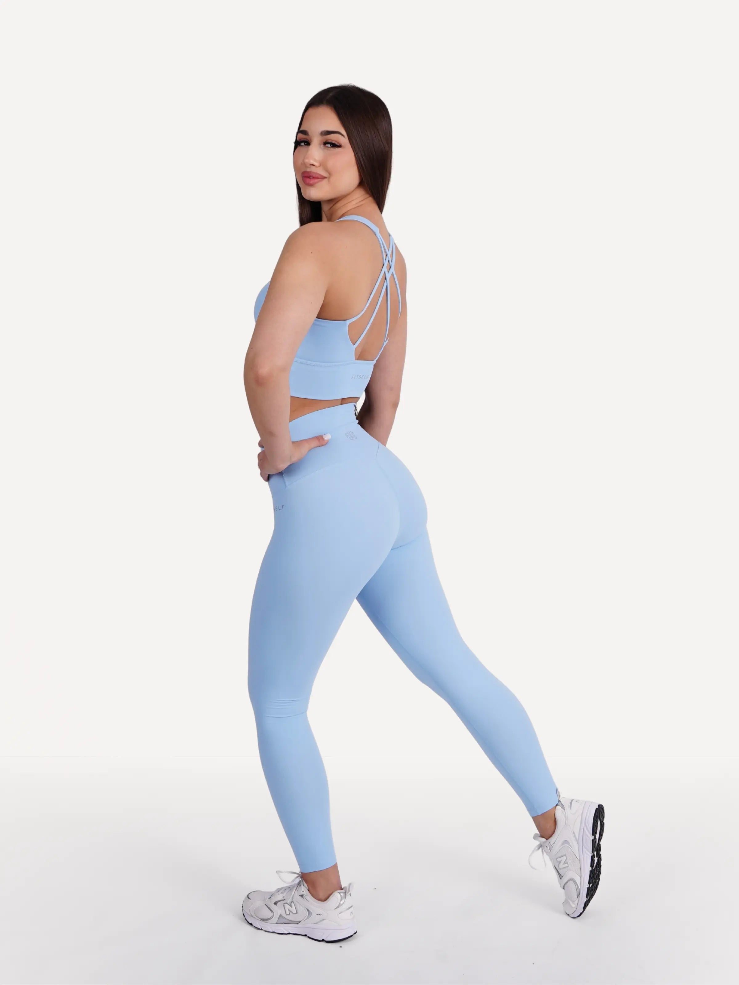 Zestaw legginsy + biustonosz sportowy ZEN baby blue