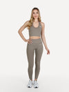 Zestaw legginsy + top halter ELEVATE taupe