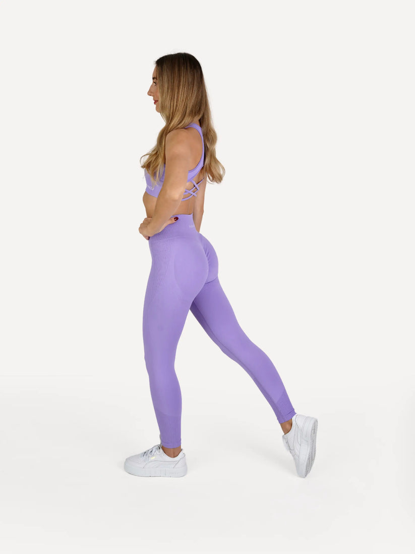 Zestaw legginsy + biustonosz VIBRANT lawendowy