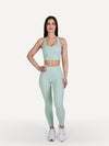 Zestaw legginsy + biustonosz sportowy ZEN miętowy