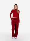 Zestaw longsleeve + spodnie dresowe COMFY burgundowe
